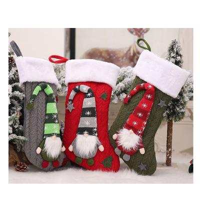 China Forester's Doll Knitted Woolen Christmas Faceless Stocking for sale