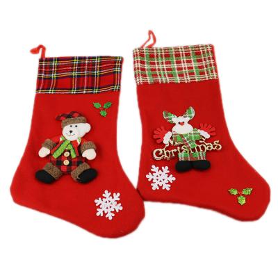 China Wholesale Red Fleece Fabric Christmas Stocking for sale