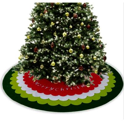 China 2mm Thickness Felt Fabric Laser Cutting Christmas Tree Christmas Felt Skirt Mat For Christmas Tree Decoration for sale