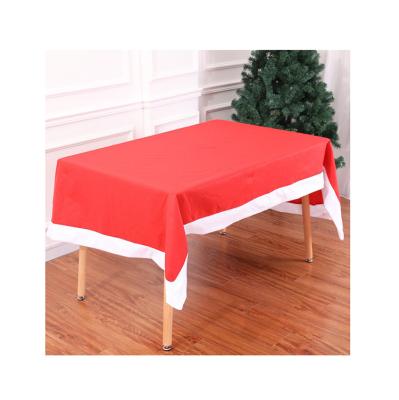 China Christmas Waterproof Red Felt Tablecloth For Christmas Party Decoration 208 x 132cm for sale