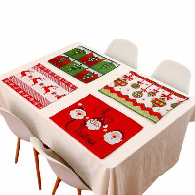 China Waterproof Custom Christmas Xmas Table Cloth Flag For Christmas Decoration Party for sale