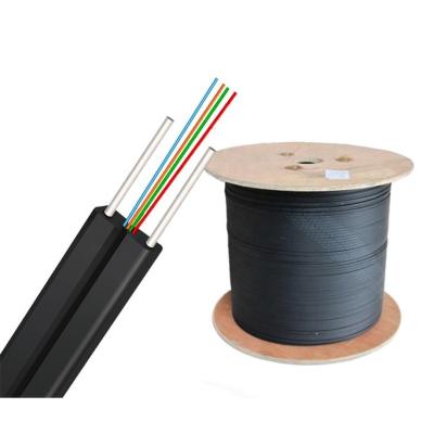 China Outdoor Aerial Fibra FTTH Drop FRP Optical Cable 1 2 4 6 8 24 Core Clamp Roll Cabo Outdoor Self Supporting Spools for sale