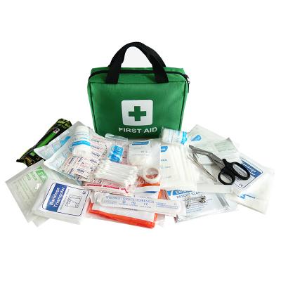 China 600D Oxford Waterproof Portable green golf multi-layer canvas medical 90 pieces first aid kit with pouch bag kits custom printed high quality germany for sale