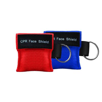 China Disposable Cpr One Way Valve Emergency Rescue Medical Rescue Mask Pocket Key Chain Training Facial Cover for sale