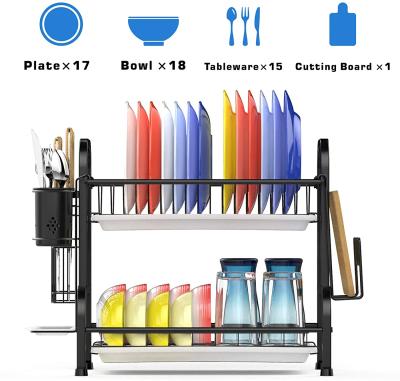 China Durable Expandable 2 Tier Dish Drying Rack Racks Dish Drying Rack Over Sink Kitchen Storage Shelf Dish Drying Rack Over Sink for sale