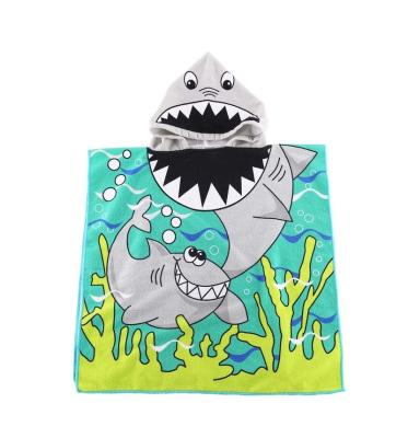 China FREE SAMPLE Child Safe Kids Beach Hooded Bath Towel Poncho For Toddler Infant Boys Cute Cartoon Soft Bath Towels Wrap With Hood For Girls for sale