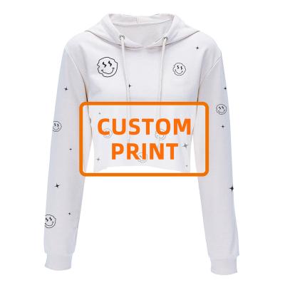 China Relaxlines Breathable Drop Shipping 3d Clothing Customized Printed Custom Polyester Crop Top Hoodies Crop Tops For Girls for sale