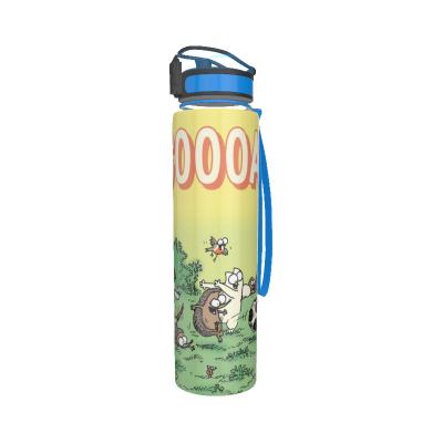 China Morden Luxury Custom Logo 32oz Personalized Coating Tritan Bpa Plastic Sports Frosted Simons Cat Bottle Free Water Bottles for sale