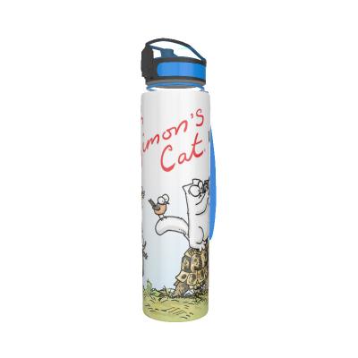 China Morden 2022 Latest Fashionable Bpa Tritan Free Sports Plastic Eco Friendly Water Bottles Simons Cat Bottle With Time Marker for sale