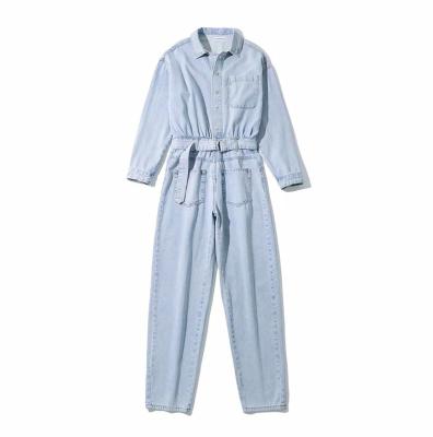 China European Street Breathable Style Maching Overalls Women And Spring American Women's Fashion Style Long Sleeved One-Piece Overalls Jeans for sale