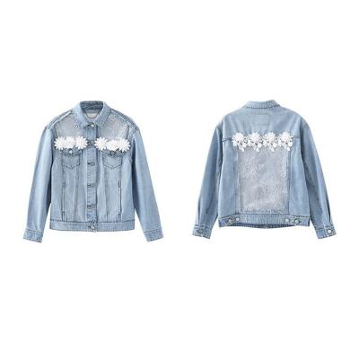 China QUICK DRY custom made short lace cut denim jacket women denim jacket for women long sheath women casual jacket for sale