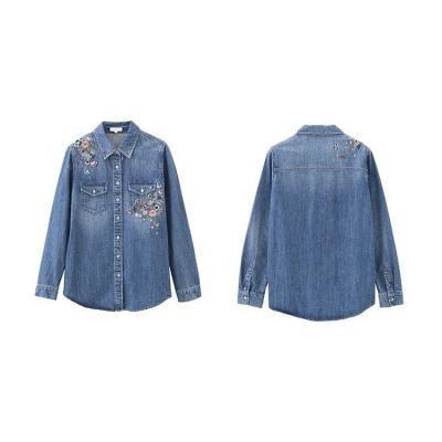 China High Quality Embroidery Woven Shirt Women Super Soft Denim Jackets QUICK DRY Denim Jacket Coat for sale