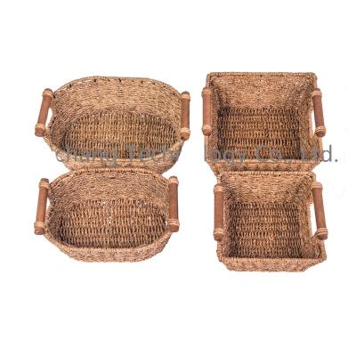 China Public places/homeuse Factory directly supplies seaweed pallet storage basket with handle for sale