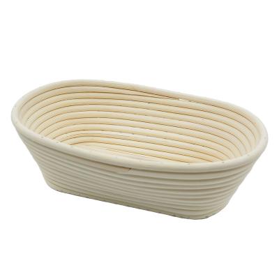 China Sustainable Factory price customized 8 / 9 / 10 inch oval cane bread sample basket hand woven baking  basket for sale