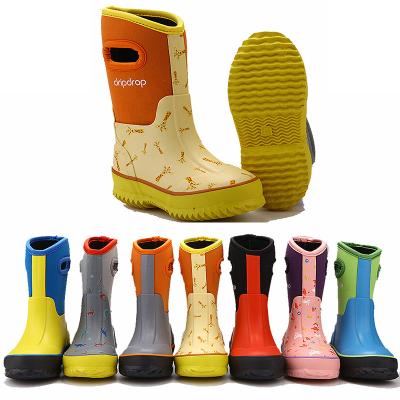 China Anti-Smell Children Kids Neoprene Wellington Rubber Rain Shoes Raining Boots For Toddlers Wholesale for sale