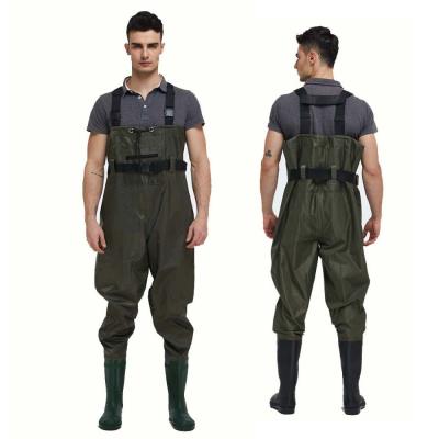 China 210T plastic trunk PVC waders/high quality 100% waterproof nylon rubber fishing wader/neoprene PVC waders for sale