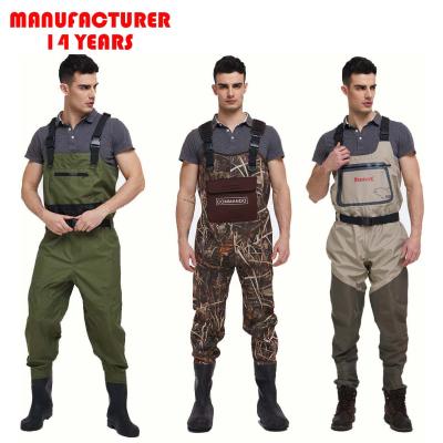 China 100% Waterproof Neoprene 4mm Camouflage Neoprene High Quality Nylon Breathable Chest Fishing Wader for sale