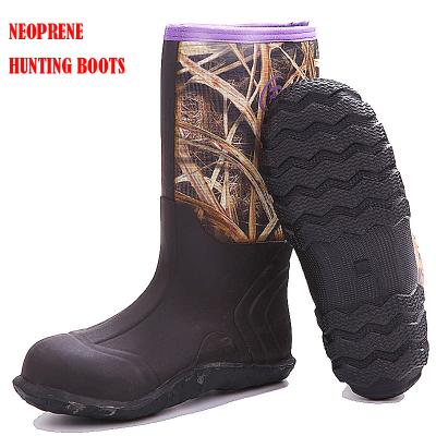 China Waterproof Camouflage Neoprene Garden Fish Farming Rubber Rain Boots For Men for sale