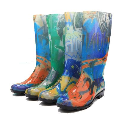 China Women Waterproof High Heel Jelly PVC Rain Boots Cheap Plastic Rainboots For Lady for sale