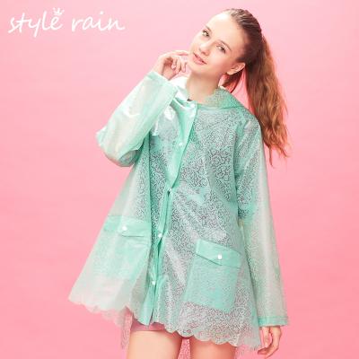 China Wholesale New Style Bachelorette Rainwear Plastic Raincoats With Lace Artwork For Adults for sale