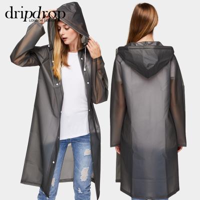 China Fashion Eva raincoat/100% manufacturer hotsale PVC style women's plastic raincoats/tpr long wholesale for sale