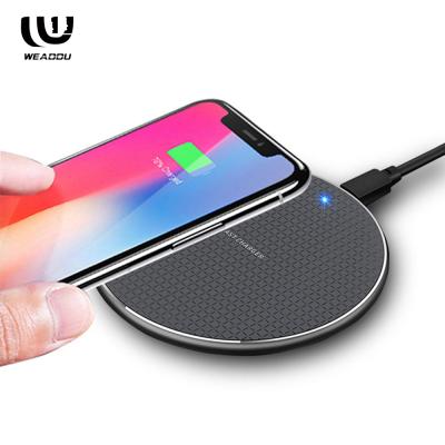 China Universal 10w Wireless Charging Wireless Charging Pad 10W Wireless Charger Aluminum Alloy Fast Wireless Mobile Phone Smart Cell Phone Fast Charger for sale