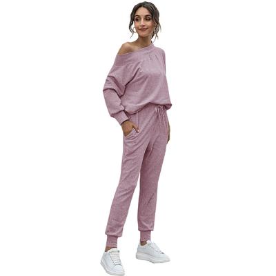 China New Designs Winter Long Sleeve QUICK DRY Two Piece Pajamas Set Cheap Women Modern Price Designs As Picture Crew Neck Integral Polyester for sale