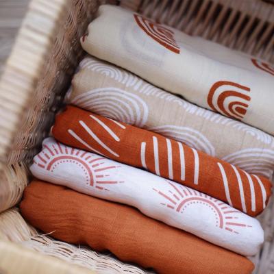 China PORTABLE Custom Organic Cotton Wrap Baby Wrap Soft Muslin Blanket for sale