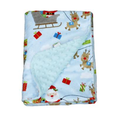 China Jacquard Low Moq All Season Suitable Extra Soft Polyester Printing White Dot Under King Size Minky Blanket Elephant for sale