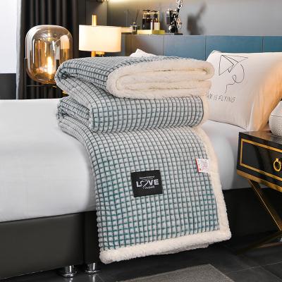 China 2021 Hot Selling Compound Sherpa Fleece Super Chic Flannel Ins Therapy Compound Throw For Winter Season for sale