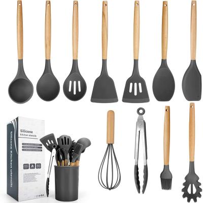 China Sustainable 11 Pcs Silicone Kitchen Accessories Instrument Cooking Kitchen Utensils Set for sale