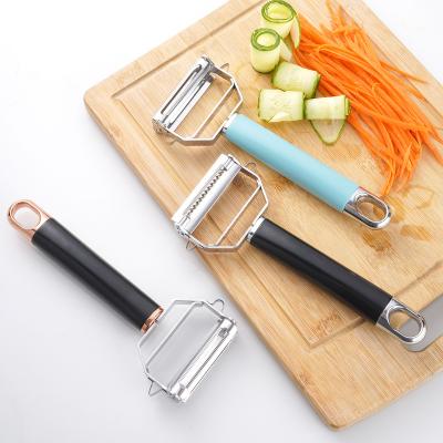 China Sustainable Multifunctional Comfortable Handle Double Blade Peeler Stainless Steel Vegetable Cutter for sale