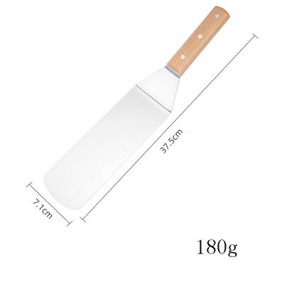 China Sustainable Wooden Handle Stainless Steel Cooking Serving Turner Spatula for sale