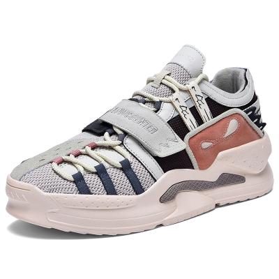 China Fashion Trend Stain Couples Leisure Sports Thick Unique Walking Shoes Double Layer Body Cloth Highly Woven Shoe Style HOOK AND LOOP Design for sale