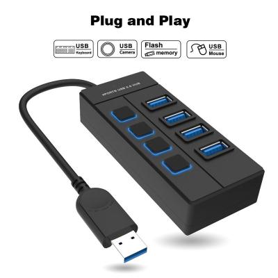 China 4 Ports Multifunction USB 3.0 Hub With ESC-330 Power Switch for sale