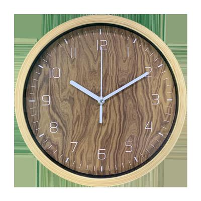 China Antique Style 10In Look Like Wood Grain Deep Framed Plastic Home Decor Wall Clock Die Wanduhr For Office for sale