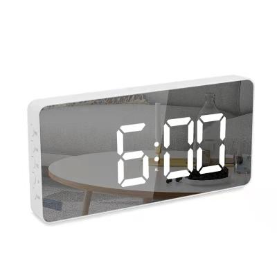 China LUMINOVA Student Alarm Clock Small Led Luminous Electronic Digital Wall Hanging Clock Creative Bedside Mirror Die Wanduhr for sale