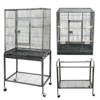 China Breathable Parrot Breeding Bird Cage Breathable Hot Sale Big Large Canary House With Push Shelf for sale