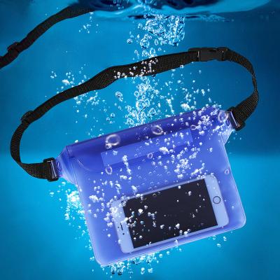 China Outdoor Waterproof Beach Splash Festival Mobile Phone Case Waterproof PouchTriple Seal PVC Swimming Bag Storage Waist Bag for sale