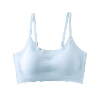 China New Style Sling Seamless QUICK DRY Female Ice Silk Comfortable No Ring Bra Sports Yoga Sleep Steel Bra for sale