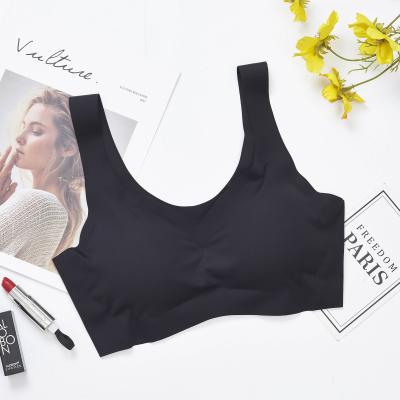 China Wholesale QUICK DRY Wireless Bralette Wireless One Piece Ice Silk Sleep Sports Factory Laser Cut Lift Up Traceless Seamless Bra for sale