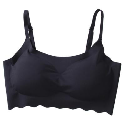 China Factory Wholesale QUICK DRY Laser Cut Push Up One Piece Wireless Sports Sleep Yoga Bralette Condole Belt Ice Silk Traceless Seamless Bra for sale