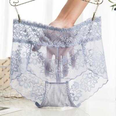 China Wholesale Antibacterial High-waisted High-waisted High-waisted High-waisted High-waisted High-waisted High-waisted Cotton Embroidered Briefs Lace Girl Panties for sale