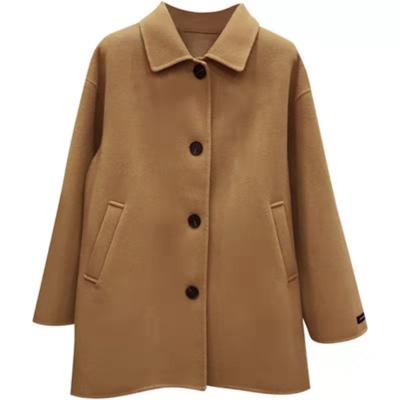 China Yayirun Autumn Winter New Style Solid Color Lapel Length Woolen Women's Anti-Wrinkle Mid Coat for sale