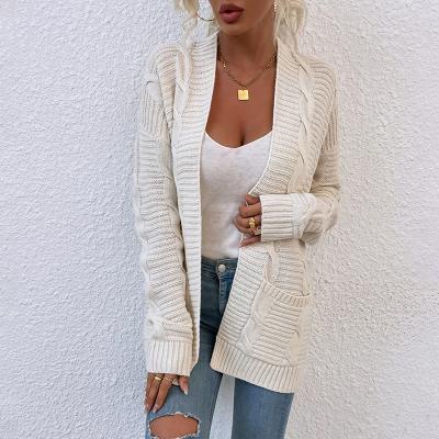 China Women's QUICK DRY QUICK DRY Long Sleeve Open Front Cardigan Sweater With Pockets Cable Knit Sweater Outwear for sale