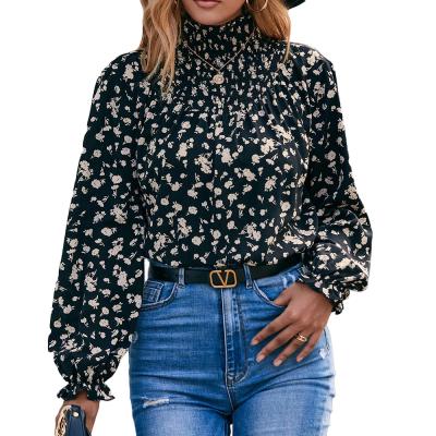 China Yayirun 2022 New Breathable Breathable Clothing Women Long Sleeve Blouses Loose Floral Shirts Ladies Fashion Shirts for sale