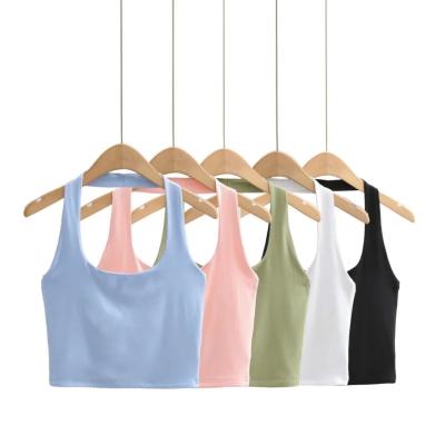 China Fashionable QUICK DRY Cotton Crop Tops Womens Tank Tops Short Camisole Sleeveless Ladies Crop Women T-shirt Vest for sale