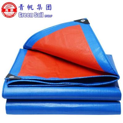 China Hot Selling Water Resistant Customized Any Size Eyelet Grommet Polyethylene Blue Orange PE Plastic Tarpaulin Film Tarpaulin Cover for sale