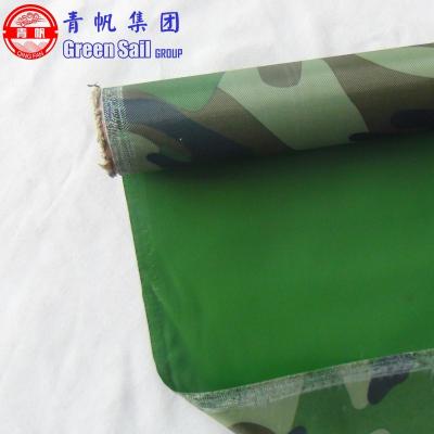 China Hot Selling Blackout Oxford Cloth Durable Military Camouflage Plastic Plastic PVC Coated Oxford Cloth Cover Shelter Tent for sale