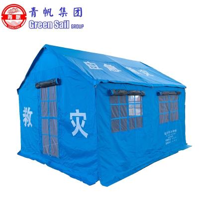 China Trigon / V-Type Ground Nail 3.7m x 3.2m Standard Gazebo Canopy Marquee Refugee Rescue Disaster Relief Tent for sale